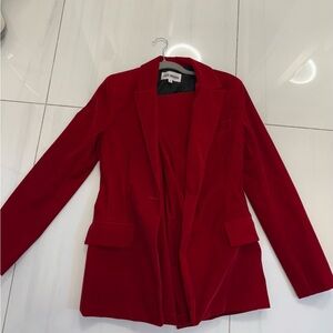 Steve Madden red velour blazer and pants set.